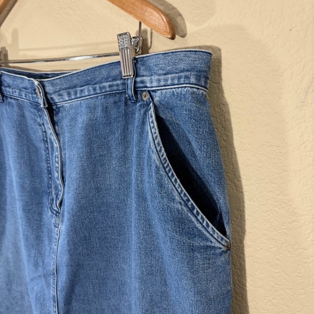 Vtg Lauren Jeans Co. Ralph Lauren High Waist Denim Skirt Sz 18W Biker Grunge - Picture 5 of 11